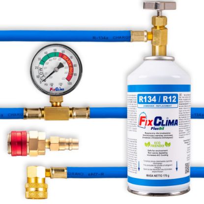 Picture of Car air conditioning kit R134A gas + HP/LP adapter