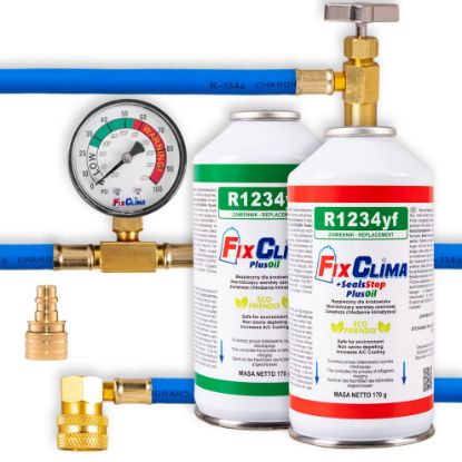 Picture of Car Air Conditioning Kit R1234YF Gas + R1234YF 3‑in‑1 Gas with Sealant + Adapter