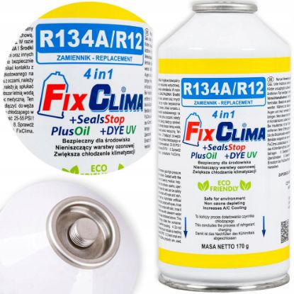 Picture of Gas for filling car air conditioning R134A refrigerant 4in1 FIX